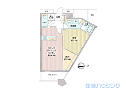 勝どきザ・タワー 1SLDKの間取図画像