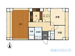 目黒グランドマンション 2LDKの間取図画像