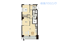 学芸大スカイスクレーパー 3DKの間取図画像