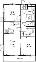 リブリ・桜レジデンス 2LDKの間取図画像