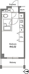 EXIA元住吉 ワンルームの間取図画像
