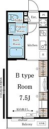 リブリグランレーヴ2 1Kの間取図画像