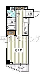 エバーグリーンノムラ 1Kの間取図画像