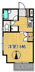 ベルナールハイツ 1Kの間取図画像