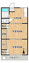 松翠ビル 2Kの間取図画像