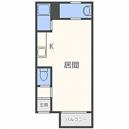 ヒルクレスト円山公園 ワンルームの間取図画像
