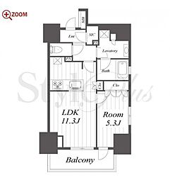 オープンレジデンシア栄THECOURT 1LDKの間取図画像