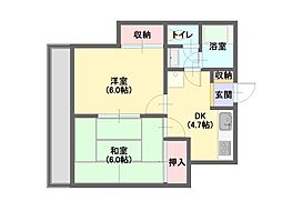 成東ハイツ 2DKの間取図画像