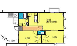 グランドコートA棟 2階2LDKの間取り