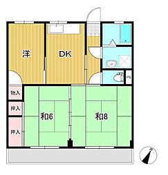 陽崇台ハイツ 1階3DKの間取り