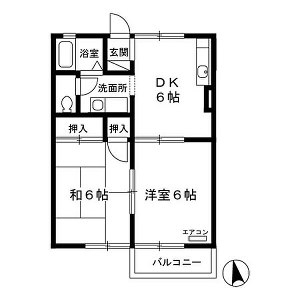 千葉県市原市山木(賃貸アパート2DK・2階・40.07㎡)の写真 その2