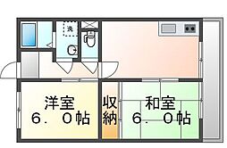 JR山陽本線 東福山駅 徒歩37分の賃貸アパート 2階2DKの間取り