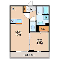D-room木町通 1LDKの間取図画像