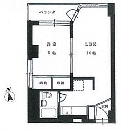 松石ビルディング 1LDKの間取図画像