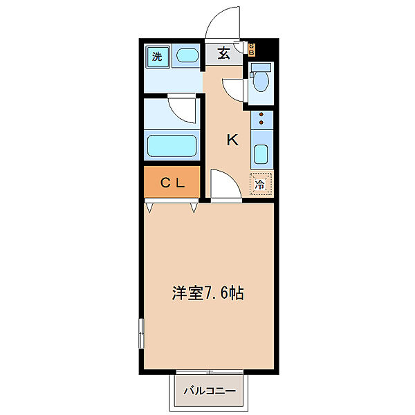 ラフォーレ椌木 ｜宮城県仙台市若林区椌木通(賃貸マンション1K・1階・24.80㎡)の写真 その2