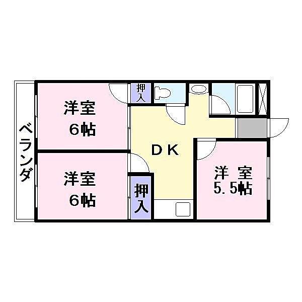 第一高山ハイツ ｜大阪府東大阪市新庄１丁目(賃貸マンション3DK・1階・52.00㎡)の写真 その2