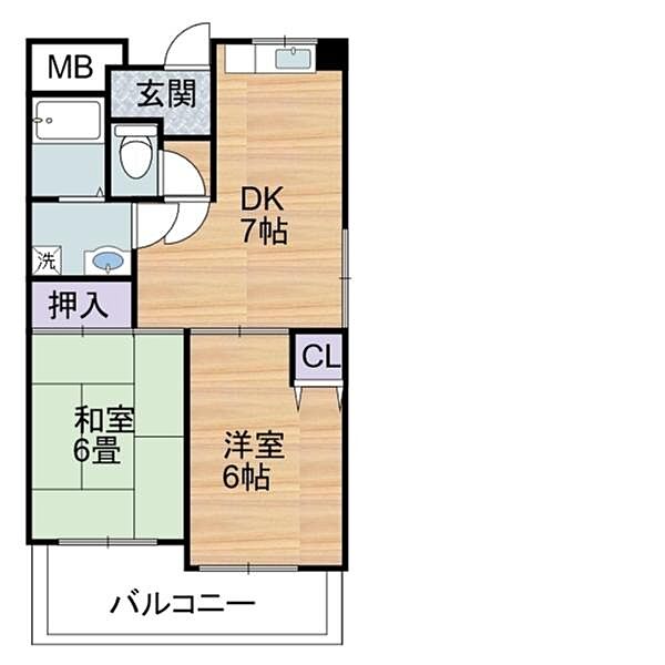 リビングアメニティ ｜大阪府東大阪市鴻池町１丁目(賃貸マンション2DK・2階・45.50㎡)の写真 その2