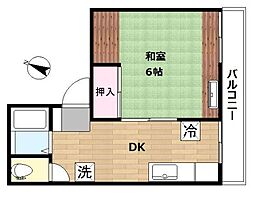 サンマンションツルトミ 3階1DKの間取り