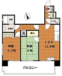 パークサイドアオキ 2LDKの間取図画像