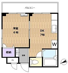 利川ハイム 1DKの間取図画像