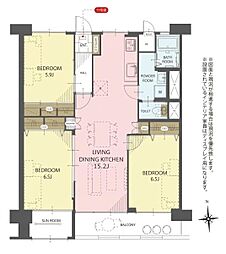 平針原住宅1号棟 3LDKの間取図画像