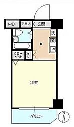 日神パレステージ石川町 ワンルームの間取図画像