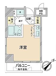 ネオマイム鶴見リバーサイド ワンルームの間取図画像