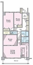 モリスガーデンヒルズ井土ヶ谷 3LDKの間取図画像