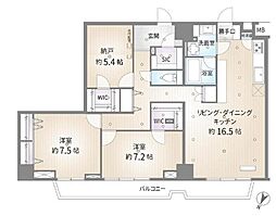 伊勢佐木町レインボーマンション 2SLDKの間取図画像