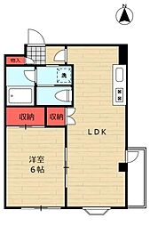 スカイグレード吉川 1LDKの間取図画像