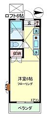 パレス富士 ワンルームの間取図画像