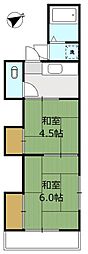 城郷荘 2Kの間取図画像