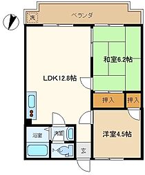 マンション正美 3階2LDKの間取り