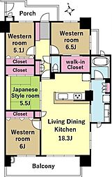サーパス千波中央 4LDKの間取図画像