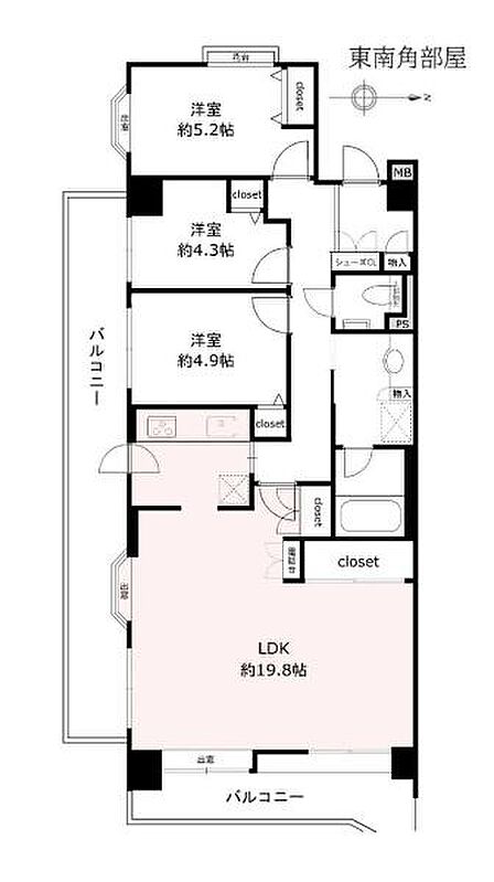 3LDK 間取り