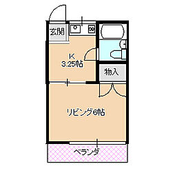 サンセット小岩 1Kの間取図画像