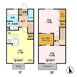 舘の杜エトワール 2LDKの間取図画像