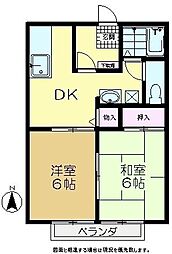 T・Tハイツ 2DKの間取図画像