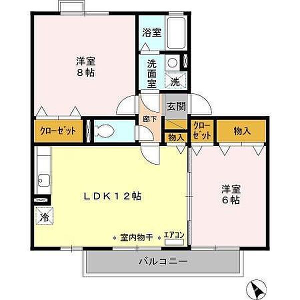 アプリーレ 203｜千葉県四街道市和良比(賃貸アパート2LDK・2階・58.01㎡)の写真 その2