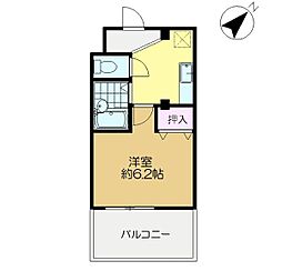 マキビル王子台 7階1Kの間取り