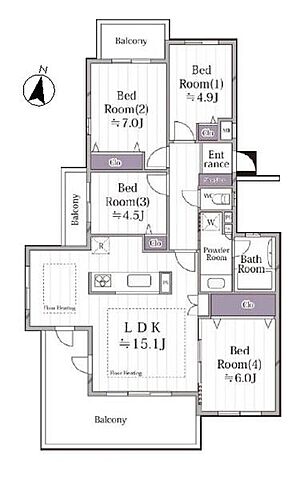 間取り ウッドパーク志津Ｂ棟 2階/-