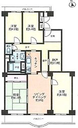 新松戸サンライトパストラル五番街Ｃ棟 8階4SLDKの間取り