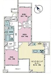 ライオンズステージ関内メダリオン 3LDKの間取図画像