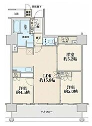 LeJADESHINYOKOHAMA 3LDKの間取図画像