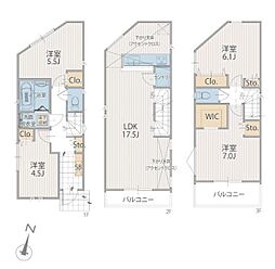1号棟戸塚区新築戸建 南面バルコニー WIC