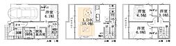 A号棟中区新築戸建 ビルトイン車庫 LDK18帖