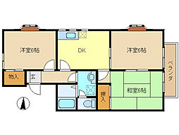アブニール3 3DKの間取図画像