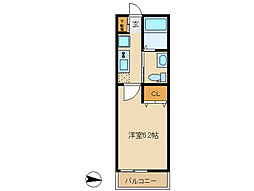 ウエストハイムLT6丁目 1Kの間取図画像