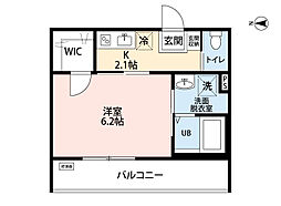 グランパレス大袋 1Kの間取図画像