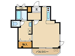 ブルージュ鈴鳳 ワンルームの間取図画像